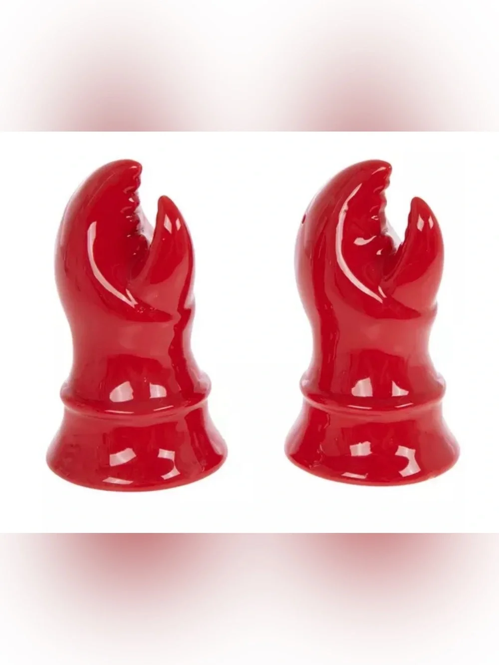 Lobster Claws Ceramic Salt & Pepper Shakers Set Red Coastal Hobby Lobby NEW